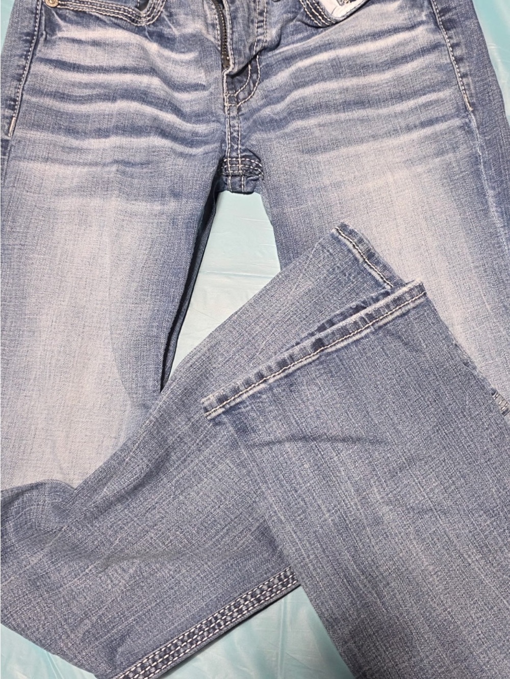 BKE Kids Light Blue Faded Bootcut Jeans